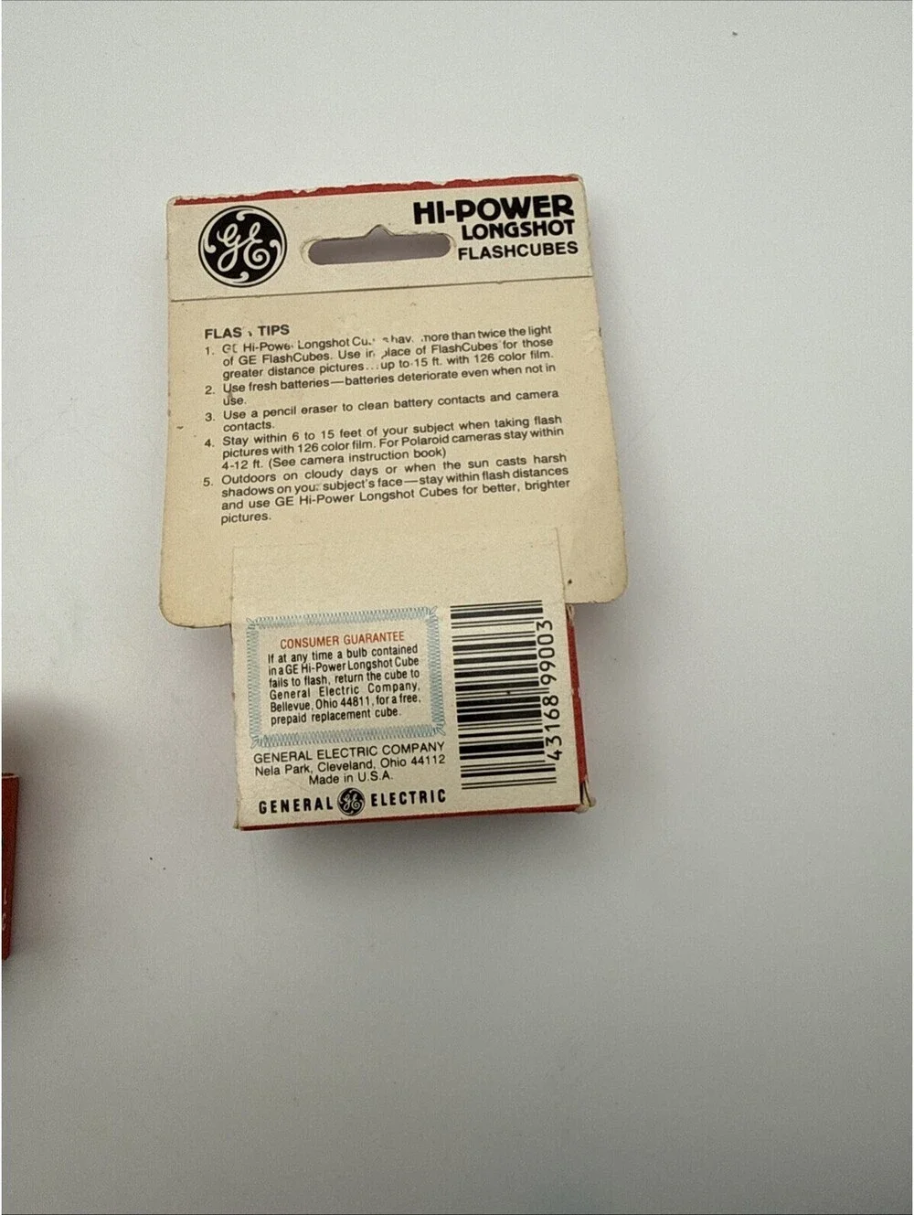 GE Hi-Power Longshot Camera Flashcubes / 2 Boxes 4 Cubes